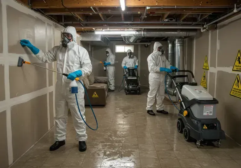 Basement Moisture Removal and Structural Drying process in Ossipee, NH